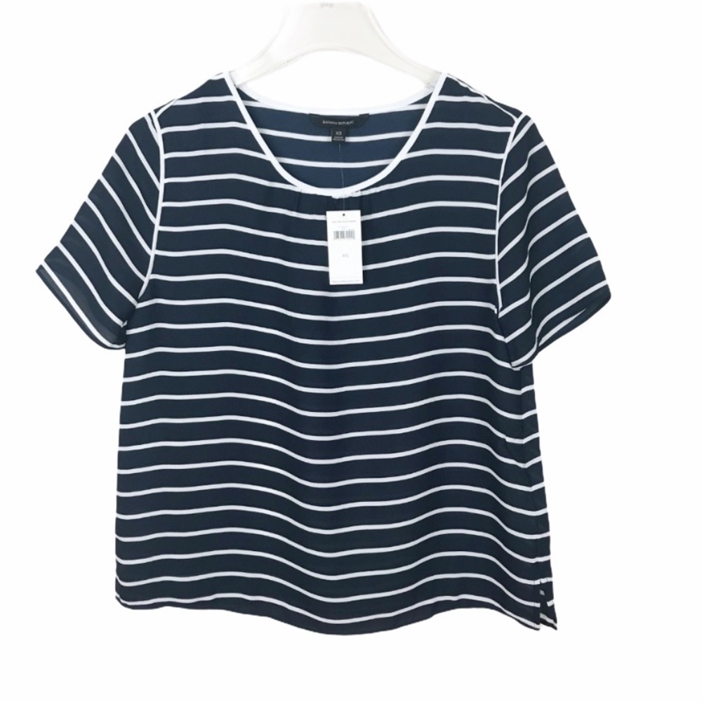 Banana Republic Piped Crew-Neck Top